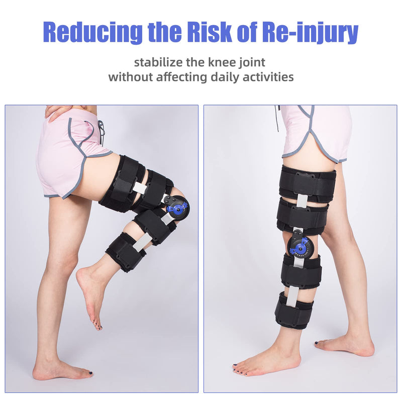 Tairibousy, Knee Brace Adjustable Knee Brace Stabilization Rom Post-Op Knee Immobiliser Adjustable Knee Immobiliser With Side Leg Stabilizers For Meniscus Tears (Additional Shoulder Strap) - NewNest Australia
