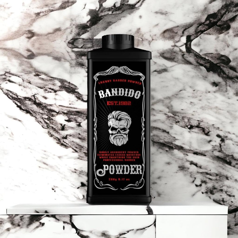 Bandido Barber Talc Powder 260gr | Hairdresser Talcum Powder | Kuaför Talk Pudrasi | Removes body skin irritations and scratches | Men's shaving aftercare | Hairdressing supplies - lockable dispenser - NewNest Australia