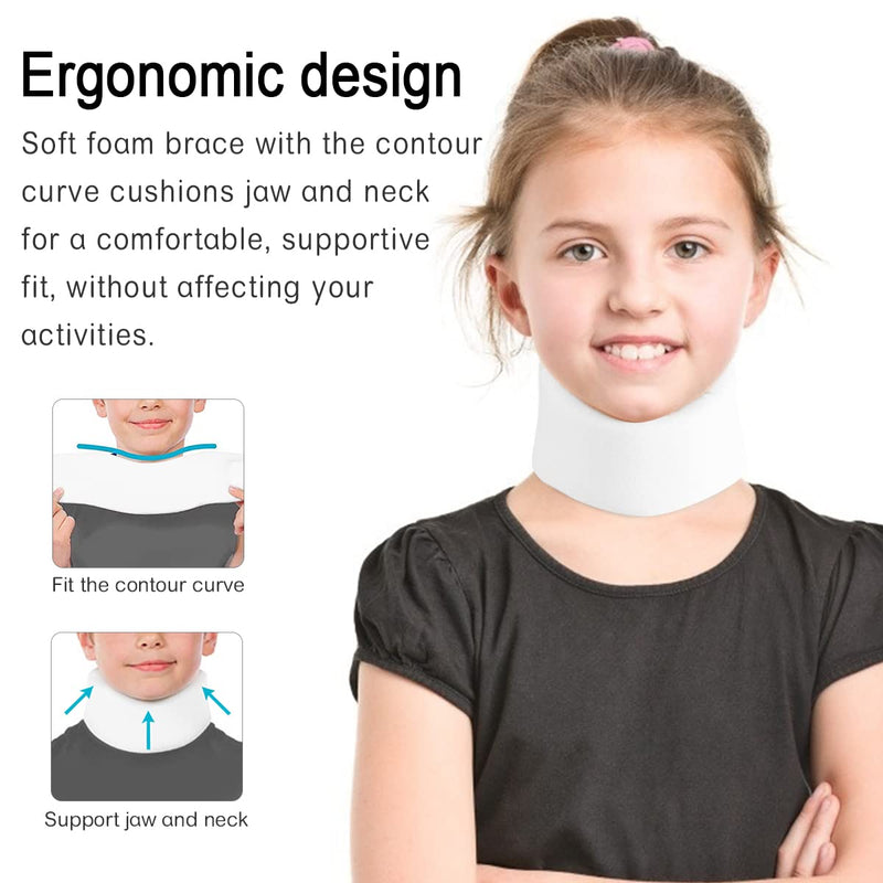 HKJD Kids Neck Brace for Neck Pain and Support - Soft Foam Pediatric Cervical Collar for Sleeping - Adjustable Youth Neck Support for Children Whiplash, Torticollis and Injury Support(S) Small - NewNest Australia