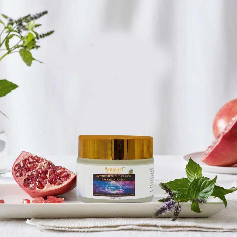 Ammuri Premium Skin Formula Q10 Face cream + Advance Retinol 2.5% Firming Day & Night Cream With Hyaluronic Acid Anti Wrinkle Face Moisturising Cream, Aloe Vera, Vitamin B5 & Vitamin E for Anti Ageing Advance Retinol 2.5% Night Cream - NewNest Australia