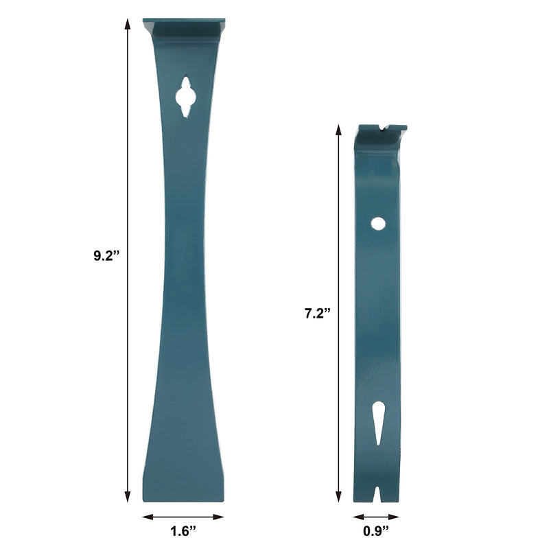 SN-KNIFE 2pc 7-1/4" & 9-1/4 Flat Pry bar, Teardrop Nail Puller,High-Carbon Steel,Gray 2 PC - NewNest Australia