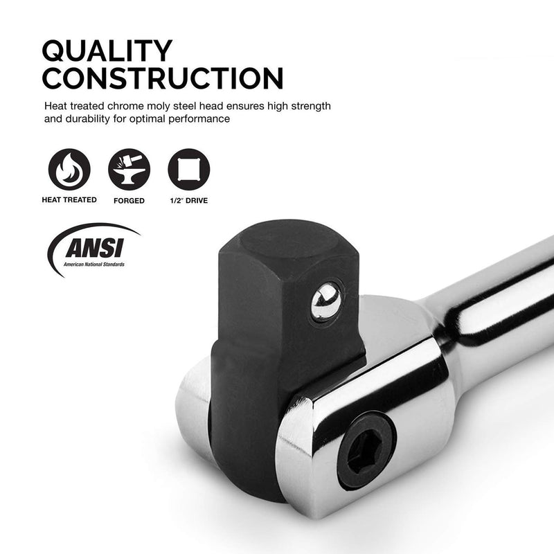 NEIKO 00200A 1/2" Drive Extension Breaker Bar | 15" Length | Rotating Flex Head | CR-V Steel 1/2" x 15" - NewNest Australia