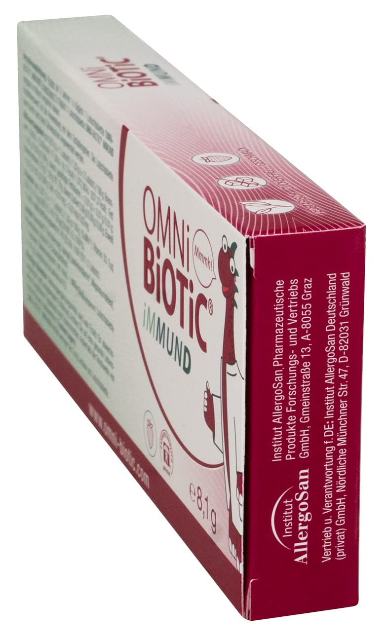 Omni Biotic Immund | 10 Lozenges | 1 Bacterial Strain | 1 Billion Germs Per Lozenge | With Vitamin D | Vegetarian | Sugar Free | For Daily Use | Also For Children | Strawberry Flavor 1 Piece (Pack Of 10) - NewNest Australia