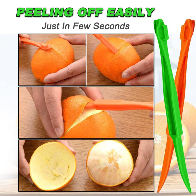 Orange Citrus Peelers Easy Open Citrus Lemon Citrus Peel Cutter Orange Peeler Tool Kitchen Accessories Knife Cooking Tool Kitchen Gadget (Green 2 Pack) Green 2 Pack - NewNest Australia