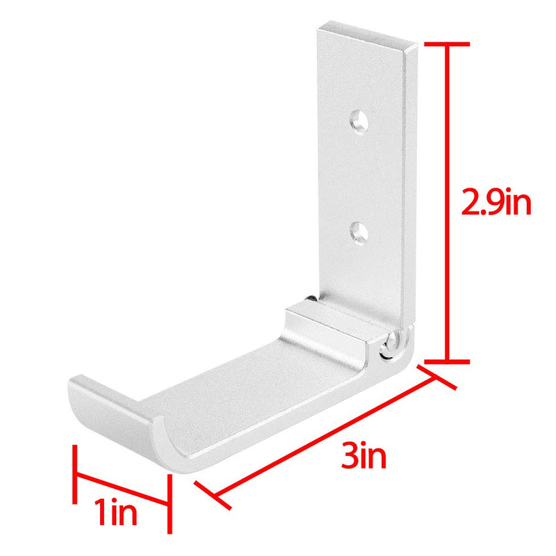 NewNest Australia - Linkidea Folding Aluminum Alloy Waterproof Wall Mounted Retractable Coat Hooks, Robe, Coat, Hat, Towel, Keys, Bags, Home, Kitchen, Bathroom Holder, 3M Self Adhesive Foldable Wall Hooks Hanger Silver 