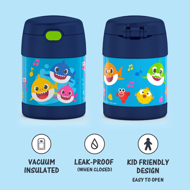 THERMOS FUNTAINER 10 Ounce Stainless Steel Vacuum Insulated Kids Food Jar with Spoon, Baby Shark - NewNest Australia