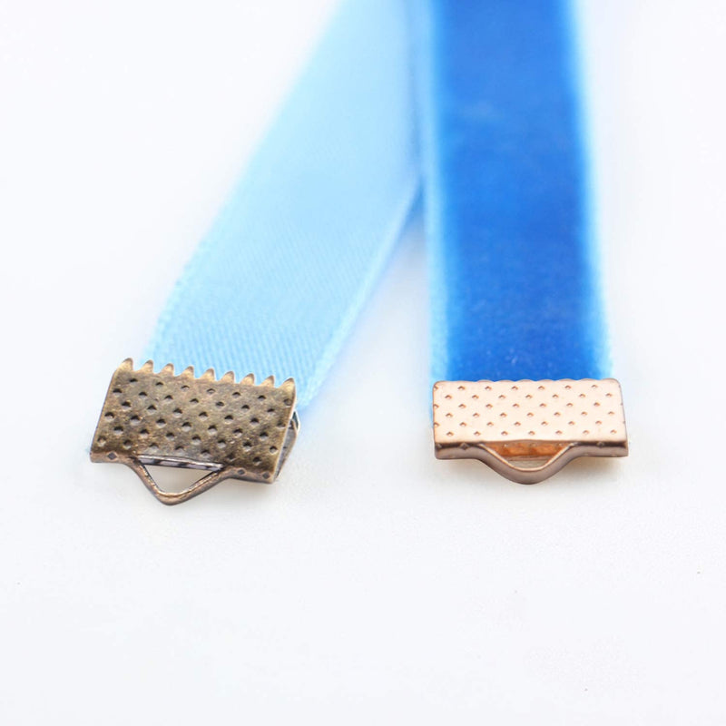 Pinch Crimp Ends,600Pcs Alloy Ribbon Clamps Ends Mixed Colors Ribbon Ends Crimp Ends Jewelry Making Findings for DIY Choker Anklets Crafts Making - NewNest Australia