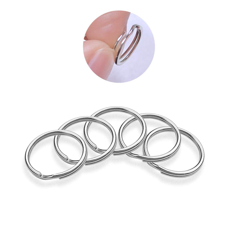 100 Pcs Split Ring, Small Key Rings Bulk Split Keychain Rings DIY Craft Metal Keychain Connector Accessories (12mm) 12mm - NewNest Australia