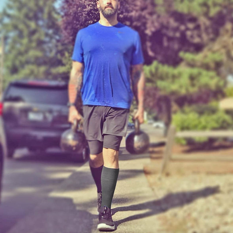 Calf Compression Sleeves for Men & Women - Shin Splints and Calf Support Brace - Compression Calf Guards - Leg Socks for Torn Muscle Cramps (Pair) S-M Black (No Logo) - NewNest Australia
