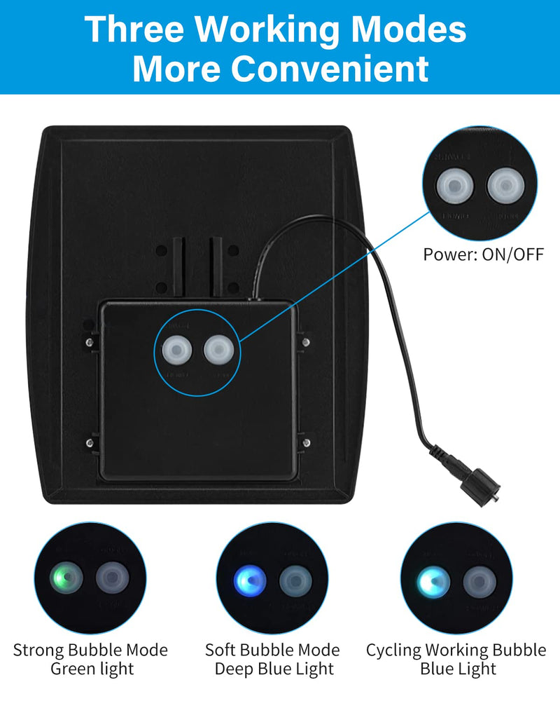 Aquarium Air Pump Oxygenator, 2.5W Solar Air Pump Aquarium and Air Bubble Stones, Air Bubble for Fish Tank up to 120 Gallons 3 Mode&No Noise Solar Pond Aerator for Pond Fishing Pool Oxygen Increasing - NewNest Australia