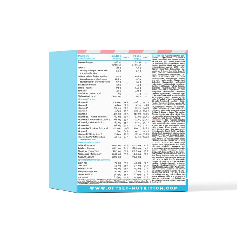Full Meal Replacement From Offset Nutrition | Pretty Little Meal Bar Strawberry White + Crisp | Sugar-Reduced Slimming Bar Under 220 Calories | 330G For 6 Meals - NewNest Australia