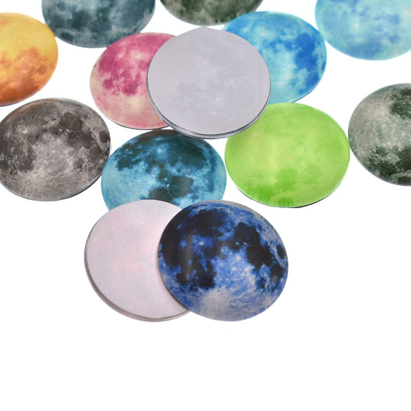 20Pcs 20mm Glow in the Dark Glass Moon Lunar Round Dome Glass Cabochons Flatback for DIY Craft Necklace Bracelet Pendant Making - NewNest Australia