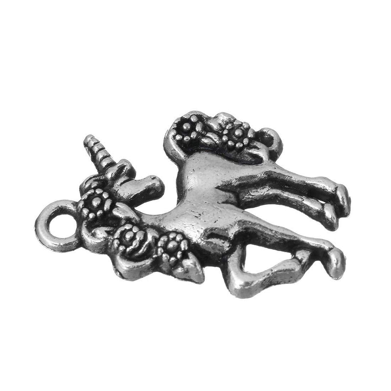 WiYould 50pcs Unicorn Charms Pendants for Necklace Earring Bracelet Keychain DIY Jewelry Making Supplies, Antique Silver - NewNest Australia