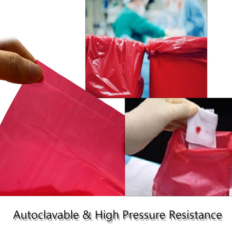 Biohazard Waste Bags - Disposable Safety Bag, Autoclavable, Puncture Resistant, 20 Gal Capacity, 1.77 mil, 45 mircon, 24"x 31" (10 PCS) - NewNest Australia