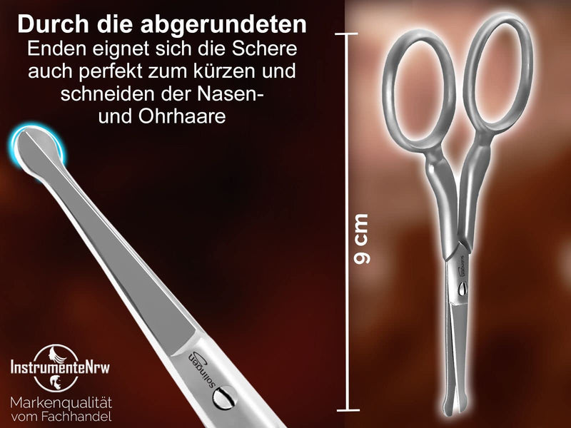 Beard scissors Solingen hair scissors Beard care scissors with one-sided micro-serration Made in Germany Mustache scissors stainless steel for shortening beard hair, ear hair and nose hair (3.5 inches) 3.5 inches - NewNest Australia