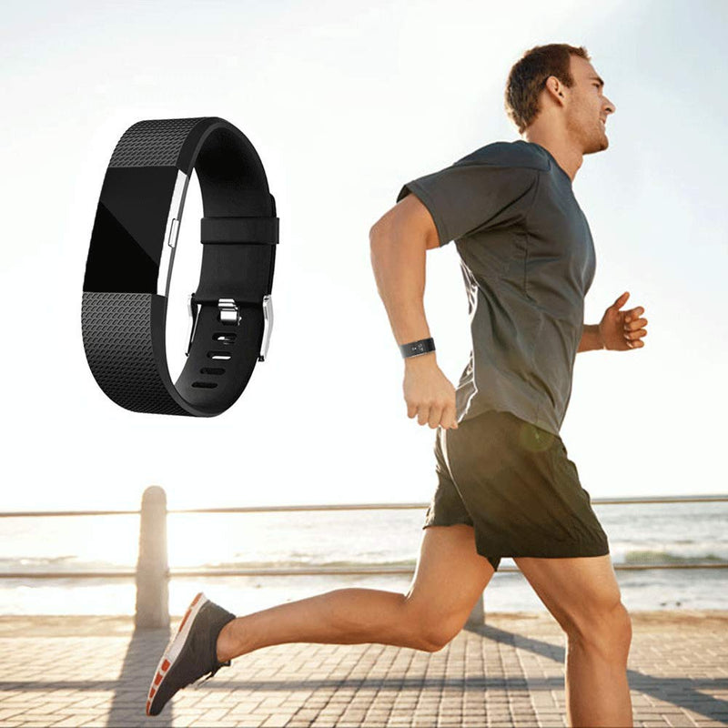 Replacement Bands for Fitbit Charge 2, Silicone Adjustable Classic Bands for Fitbit Charge 2,Women Men Black Large - NewNest Australia