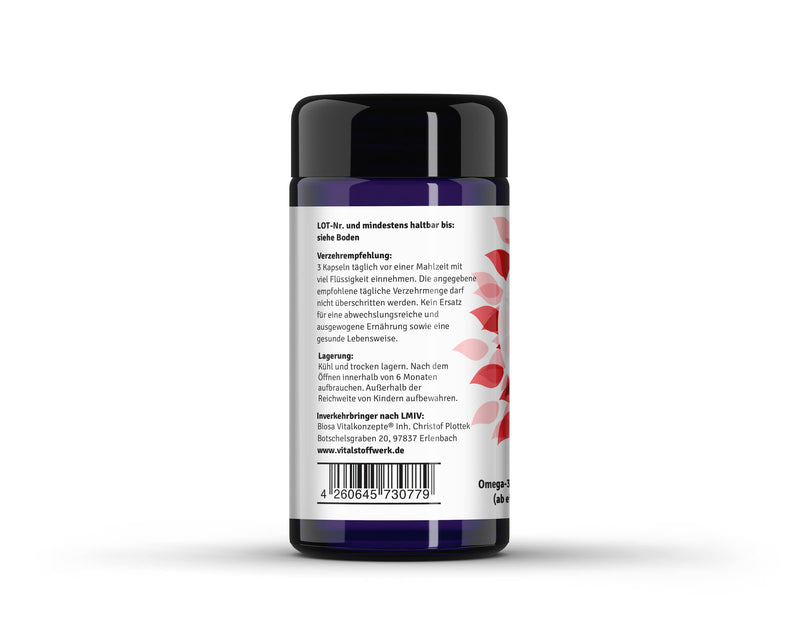Krill oil, VITALSTOFFWERK®, 60 pieces of krill oil capsules, high-dose omega-3 fatty acids, polyunsaturated fatty acids Omega 3 capsules, without additives from Antarctica - NewNest Australia