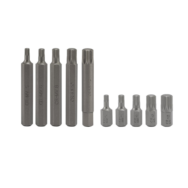 Neiko 10078A XZN Triple Square Spline Bit 12 Point Set, CrV Steel, 11 Piece | Metric - NewNest Australia