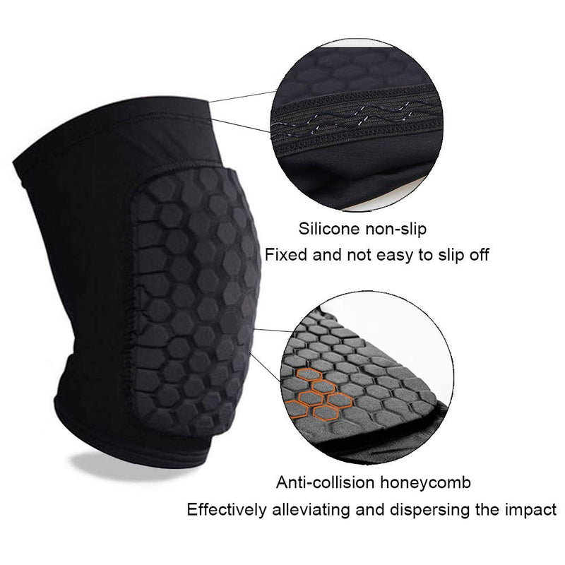 Knee Compression Sleeve,Support Brace Sleeve for Knee Protector with Honeycomb Padding, Breathable and Non-Slip Knee Pads for Basketball, Gym, Running Workout Sports, A Pair for Men and Women X-Large - NewNest Australia