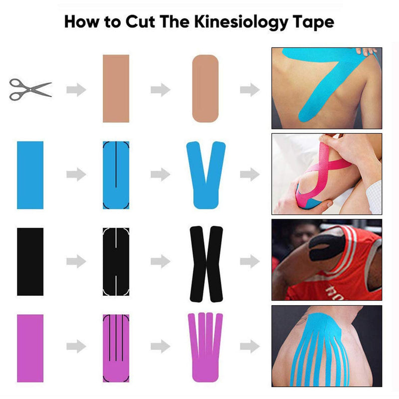 PTmehuu Kinesiology Tape Extra Wide 2 inch 4 inch x 16.4 feet Roll Waterproof Latex Free Athletic for Pain Relief, Muscle Support, Recovery 2 Inch x 16.4 Feet (1 Roll) Beige - NewNest Australia