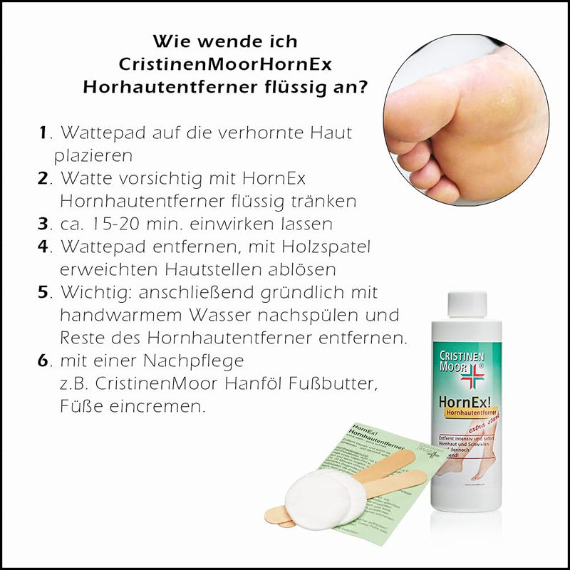 Callus remover I CristinenMoor HornEx! Callus remover liquid 250 ml I for quickly removing excess calluses on heels, balls of feet and toes - NewNest Australia