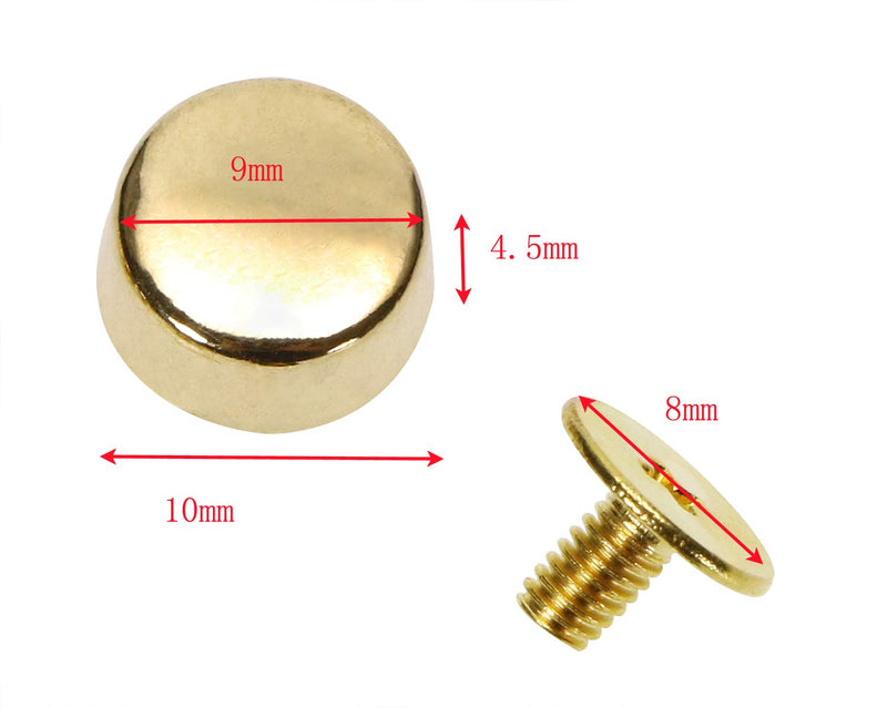 ONLYKXY 20 Pieces 10mm Flat Feet Nailhead, Rivets, Purse Handbag Feet Nails (Golden) Golden - NewNest Australia