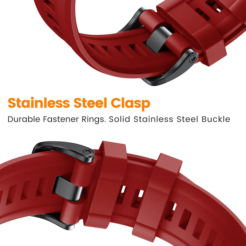 ANCOOL Compatible with Garmin Fenix 7 Band, 22mm Easy-fit Sport Strap Silicone Watch Band Replacement for Fenix 6/Fenix 5/Fenix 5 Plus Smartwatch Red - NewNest Australia