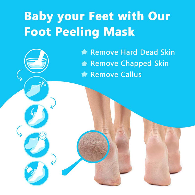 Foot Peel Mask 3 Pack, Baby foot Mask Remove Dead and Dry Skin Callus & Get Smooth Baby Feet Moisturizing Foot Mask Peel Exfoliating Foot Treatment for Men and Women(Milk) - NewNest Australia