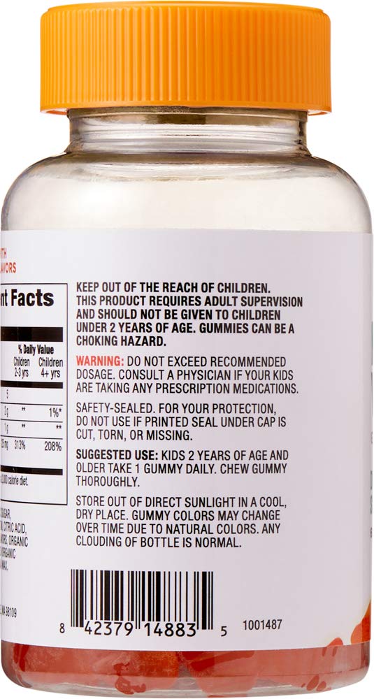 Amazon Brand - Mama Bear Vegan Kids Vitamin C, 60 Gummies, Immune Health, 125 mg Vitamin C per gummy - NewNest Australia