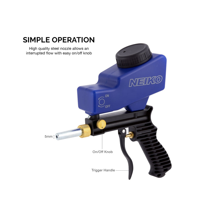 NEIKO 30068A Air Sand Blaster Gun | Remove Paint, Rust, Stains, and Grime on Surfaces | Gravity Feed | Replaceable Steel Nozzle - NewNest Australia