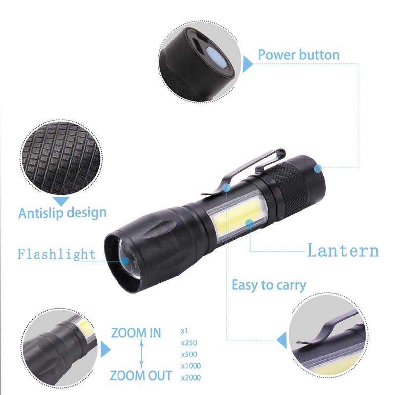 KunHe Mini Small LED Flashlight and Camping Lantern combo Usb rechargeable flashlights Pack of 4 - NewNest Australia