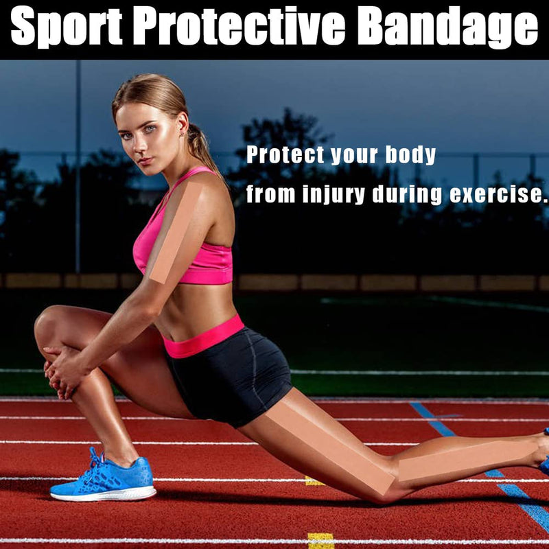 3 Rolls Zinc Oxide Tape, 10m x 2.5cm Cohesive Bandage Flexible Breathable Wrist Finger Tape Easy Tear Athletic Sports Tape for First Aid Sports Ankle(Skin) Skin - NewNest Australia