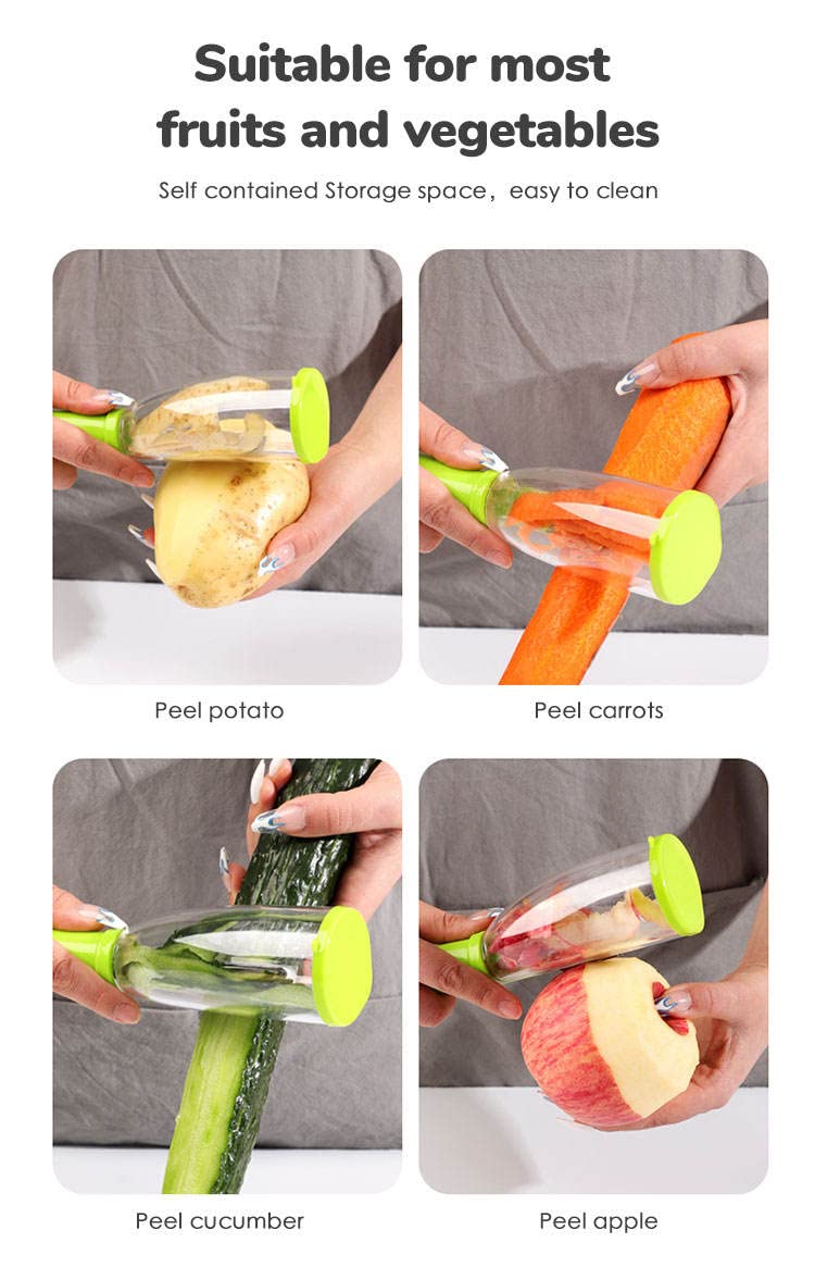 Vegetable Peeler with Container Green - NewNest Australia