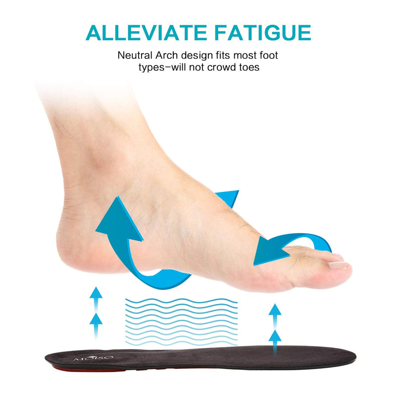 MOISO GEL Sports Work Comfort Trimmable Insoles for Shock Absorption, Inserts for Running Shoes Work Boots Trainers, Relieve Foot Pain for Men & Women, Black 9-11.5 UK Women / 8.5-12 UK Men - NewNest Australia