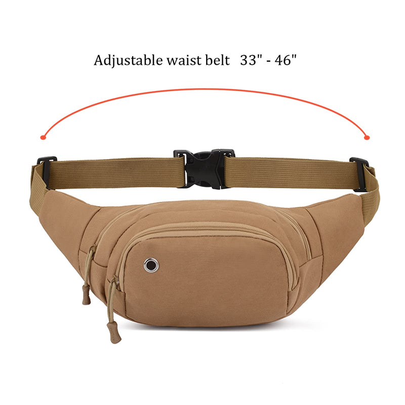 DAITET Fanny Pack for Men&Women, Crossbody Waist Bag with Adjustable Belt, Large Capacity Bum Bag for Traveling Hiking Cycling Workout Casual(Classic Khaki) Classic Khaki Oxford Cloth - NewNest Australia