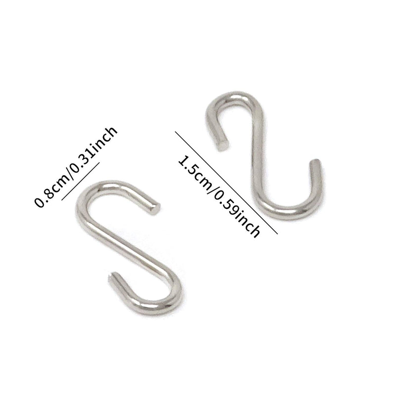 NewNest Australia - HONBAY 100PCS Mini Metal S Shaped Hanging Hooks Connectors for DIY 