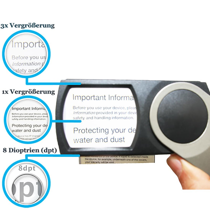 Easy Magnifier Small 3X Reading Magnifier With Led Light, Magnifying Glass For Children, Illuminated Magnifying Glass For Reading, Small Texts, Gift As Reading Aid For Seniors, Magnifying Glass - NewNest Australia
