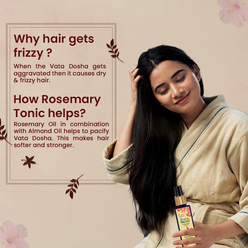 Blue Nectar Ayurvedic Hair Tonic & Spray Serum for Hair Thinning,Hair Styling, Hair Fall & Healthy Scalp with Almond, Rosemary and 8 Ayurvedic Herbs | Best Hair Growth Serum (100 ml,3.4 fl oz) - NewNest Australia
