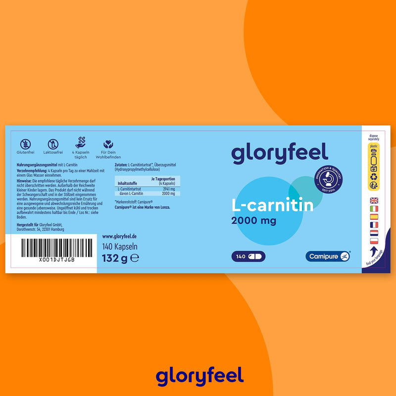 L-Carnitine 2000 ‚ Brand Raw Material Carnipure By Lonza ‚ 140 Vegan Capsules ‚ 2,000 Mg Pure L-Carnitine Per Daily Dose ‚ Laboratory Tested, High Dose And Made In Germany Without Additives - NewNest Australia