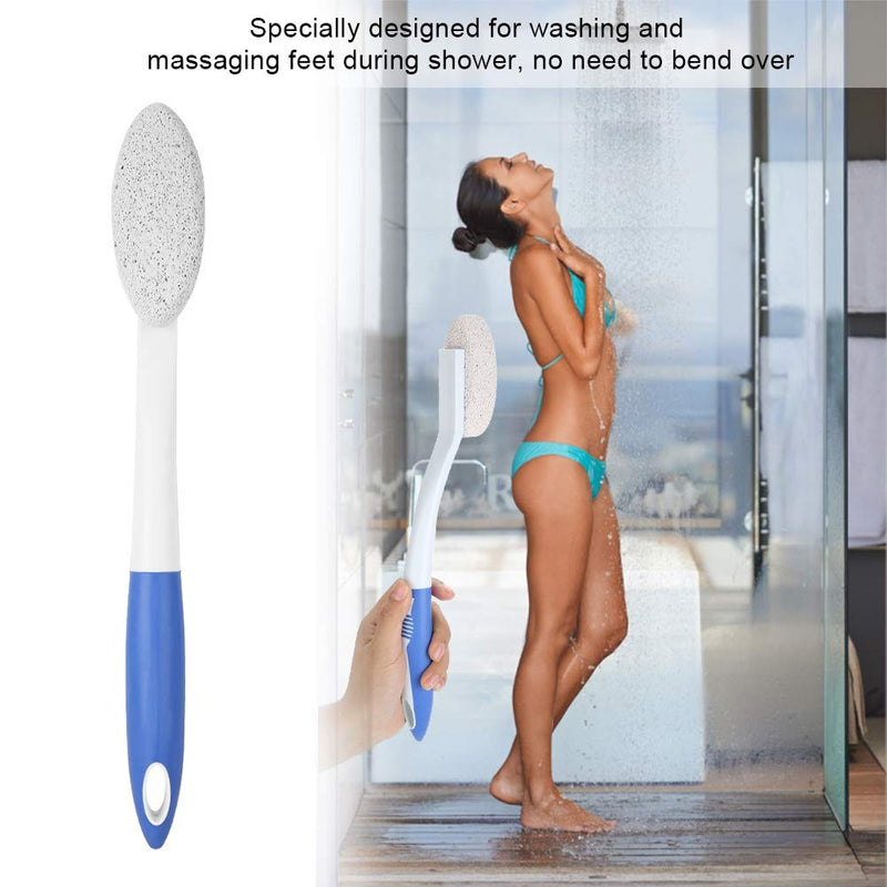 Foot File, Long Handle Foot Brush Remove Dead Skin Cutin  Pumice Brush Foot Massage Cleaner with Scrubbing Pumice Stone to Removes Hard Skin - NewNest Australia