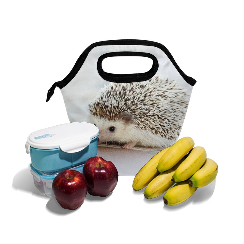 NewNest Australia - Lunch Bag Hedgehog Printed Neoprene Tote Reusable Insulated Waterproof School Picnic Carrying Gourmet Lunchbox Container Organizer For Men, Women, Adults, Kids, Girls, Boys 