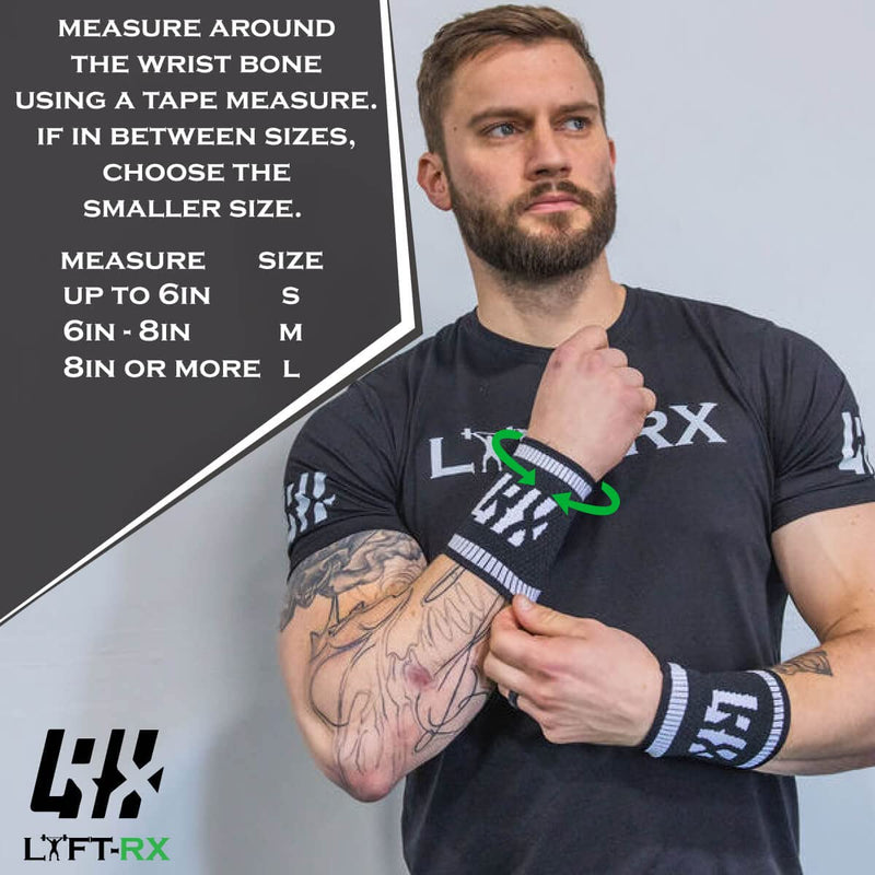 LYFT-RX Wrist Sweatbands for Weightlifting, Gym, Cardio, Weight Lift & Sports, 4.5 inch, Sweat Wicking Elastic Wrist Bands, Men & Women, 4PACK (2 Pairs/2 Colors) Medium Pair Black/Pair White - NewNest Australia
