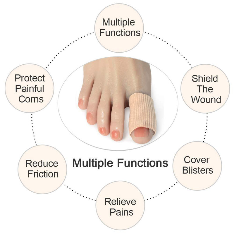 Cuttable Toe Tubes Sleeves 5 Pack, Made of Elastic Fabric Lined with Silicone Gel. Toe Sleeve Protectors Relief Toe Pressure Pain, Corn and Calluses Remover For Big Toe 10cm Length - NewNest Australia