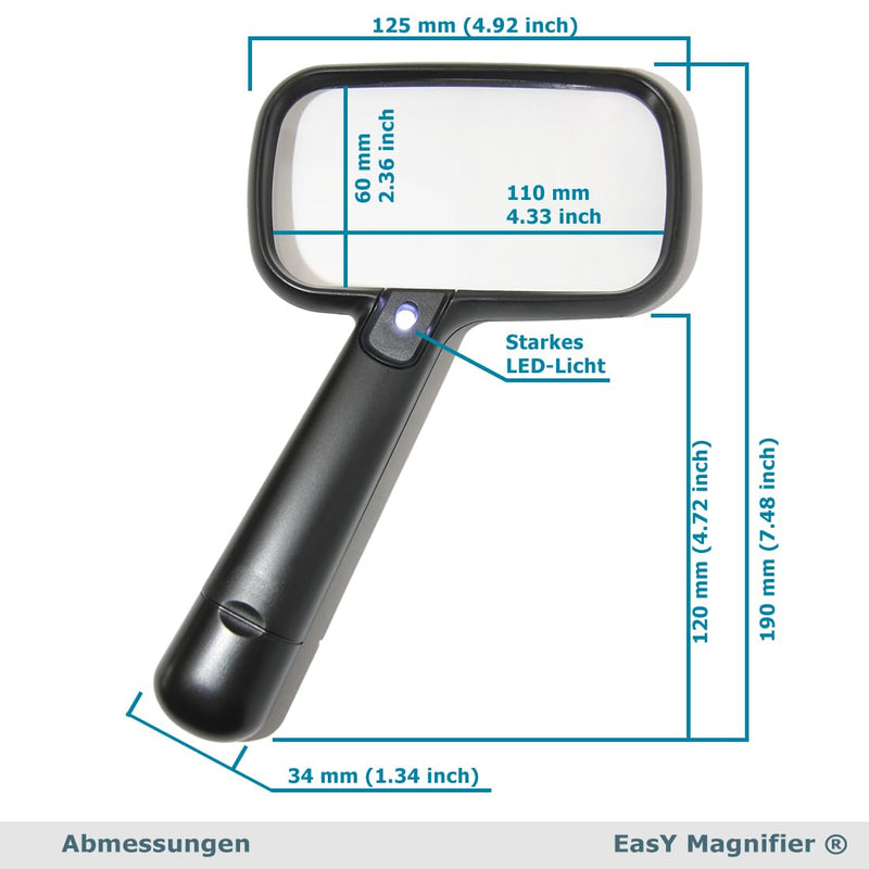 Easy Magnifier Large Magnifying Glass Double With Led Light, Reading Magnifier, Illuminated Magnifying Glass For Reading, Hand Magnifying Glass As Reading Aid And Gift For Seniors - NewNest Australia