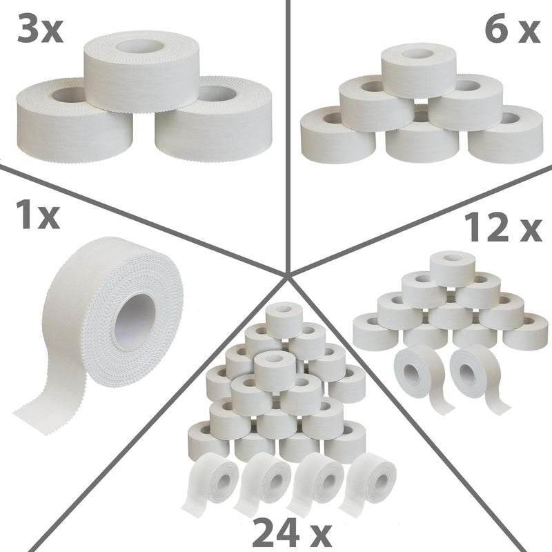 BB Sport Fingertape 2.5cm x 10m Sport Tape Set 1/3 / 6/12 / 24 Rolls Climbing Tape Tape Bandage White Inelastic Joint Sport Tape 3 Rolls - NewNest Australia