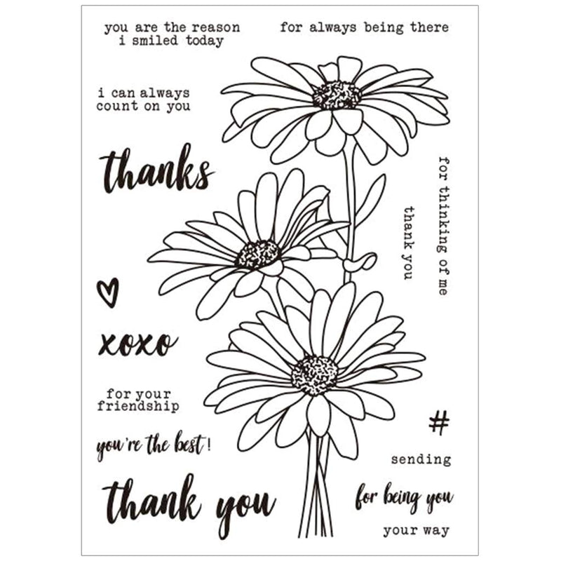 Cute Chamomile Silicone Clear Stamp and Die Sets for Card Making, DIY Embossing Photo Album Decorative Craft - NewNest Australia