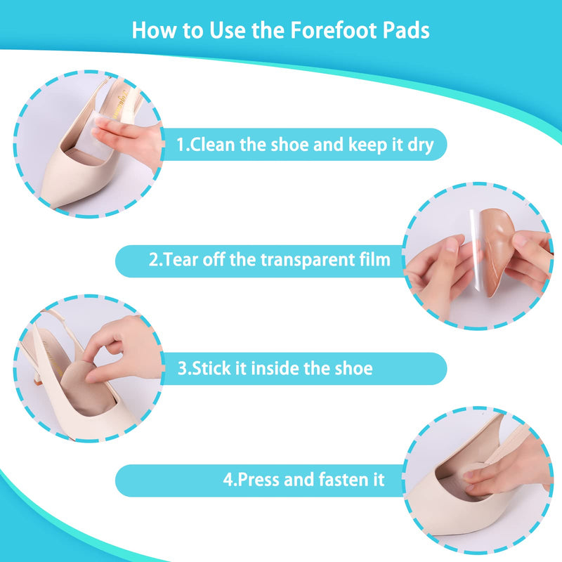 Fuyamp 3 Pairs Gel Insoles for High Heels, Metatarsal Pads Shoe Insoles High Heel Pads Foot Relief Pads, Soft Gel Pads Heel Inserts Foot Gel Pads Cushions Gel Cushions for Women Shoes Heels(3 Colors) 3 Colors - NewNest Australia
