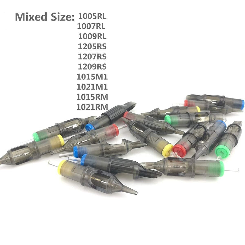 Poseidon Tattoo Cartridge Needles 50Pcs Assorted Mixed Size Round Liner Shader Magnum Curved/Round Mag 5rl 7rl 9rl 5rs 7rs 9rs 15m1 21m1 15cm 21cm Disposable Membrane Tattoo Needles 10 - NewNest Australia
