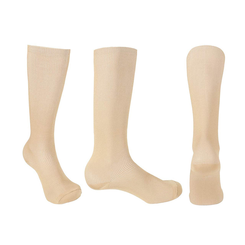 Faletony Compression Socks 20-30mmHg for Men & Women - Best Stockings for Running, Nurses, Athletic, Pregnancy, Flight Travel Skin Color L-XL - NewNest Australia