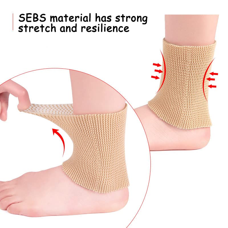 seaNpem Ice Skating Ankle Gel Protection Tubing, 1 Pcs Compression Sleeve Ankle Protector Brace for Figure Skating, Roller, Riding, Free Cutting Foot Support Socks (5 x 3.2 inch) (skin) skin - NewNest Australia